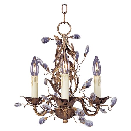 Maxim Three Light Etruscan Gold Up Mini Chandelier 2855EG